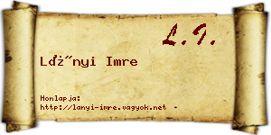 Lányi Imre névjegykártya